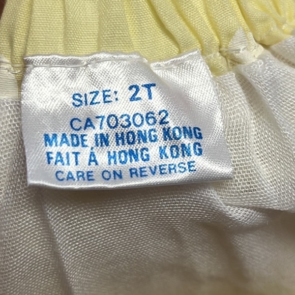 NEW Vintage Yellow Polkadot White Eyelet Scalloped Hem Prairie Twirl Skirt 2T - Picture 5 of 6